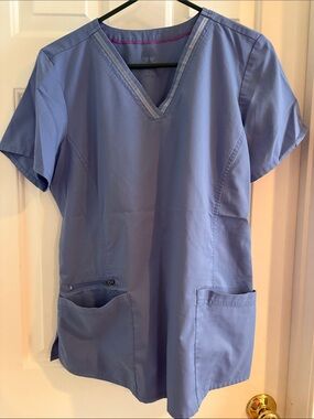 Healing Hands Ceil Blue V-Neck Medical Scrub Top